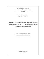 NGHIÊN CỨU XỬ LÍ NGUỒN NƯỚC MẶT BỊ Ô NHIỄM Ở KÊNH D, HUYỆN THUẬN AN, TỈNH BÌNH DƯƠNG BẰNG CÔNG NGHỆ ĐẤT NGẬP NƯỚC