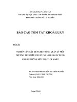 NGHIÊN CỨU XÂY DỰNG HỆ THỐNG QUẢN LÝ MÔI TRƯỜNG THE0 TIÊU CHUẨN ISO 14001:2004 ÁP DỤNG CHO HỆ THỐNG SIÊU THỊ CO.OP MART