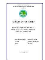 ỨNG DỤNG CÁC PHƯƠNG PHÁP HÓA LÝ TRONG XỬ LÝ NƯỚC THẢI DỆT NHUỘM TẠI TỔNG CÔNG TY PHONG PHÚ