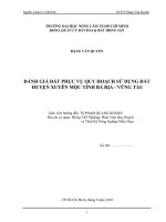 ĐÁNH GIÁ ĐẤT PHỤC VỤ QUY HOẠCH SỬ DỤNG ĐẤT HUYỆN XUYÊN MỘC TỈNH BÀ RỊA - VŨNG TÀU