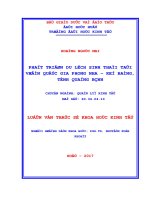 Phát triển du lịch sinh thái tại vườn quốc gia phong nha – kẻ bàng, tỉnh quảng bình 