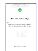KẾ HOẠCH SỬ DỤNG ĐẤT HUYỆN TÂN HỒNG TỈNH ĐỒNG THÁP GIAI ĐOẠN 2011 ĐẾN 2015
