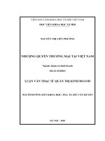 Nhượng quyền thương mại tại Việt Nam (Luận văn thạc sĩ)