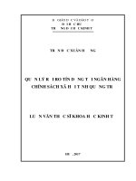 Quản lý rủi ro tín dụng tại ngân hàng chính sách xã hội tỉnh quảng trị 