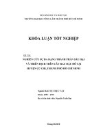 NGHIÊN CỨU SỰ ĐA DẠNG THÀNH PHẦN SÂU HẠI VÀ THIÊN ĐỊCH TRÊN CÂY RAU ĐẬU ĐỖ TẠI HUYỆN CỦ CHI, THÀNH PHỐ HỒ CHÍ MINH