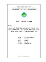 ĐÁNH GIÁ TÌNH HÌNH GIẢI QUYẾT TRANH CHẤP ĐẤT ĐAI TRÊN ĐỊA BÀN THÀNH PHỐ CAO LÃNH – TỈNH ĐỒNG THÁP TỪ NĂM 2005 ĐẾN NAY