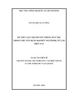 kế thừa giá trị truyền thống dân tộc trong việc xây dựng đạo đức người phụ nữ lào hiện nay