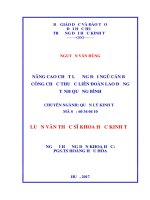 Nâng cao chất lượng đội ngũ cán bộ công chức thuộc liên đoàn lao động tỉnh quảng bình 