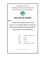 ỨNG DỤNG PHẦN MỀM ARCVIEW GIS QUẢN LÝ VÀ CẬP NHẬT THÔNG TIN ĐẤT ĐAI TRÊN ĐỊA BÀN HIỆP BÌNH PHƯỚC QUẬN THỦ ĐỨC-TP HỒ CHÍ MINH