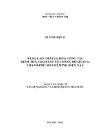 nâng cao chất lượng công tác kiểm tra, giám sát của đảng bộ quận 6, thành phố hồ chí minh hiện nay 