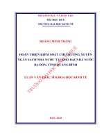 Hoàn thiện kiểm soát chi thường xuyên ngân sách nhà nước tại kho bạc Nhà nước Ba Đồn, tỉnh Quảng Bình_2