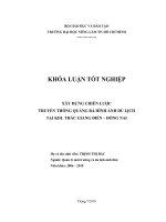 XÂY DỰNG CHIẾN LƯỢC TRUYỀN THÔNG QUẢNG BÁ HÌNH ẢNH DU LỊCH TẠI KDL THÁC GIANG ĐIỀN – ĐỒNG NAI
