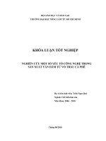   NGHIÊN CỨU MỘT SỐ YẾU TỐ CÔNG NGHỆ TRONG   SẢN XUẤT VÁN DĂM TỪ VỎ TRẤU CÀ PHÊ   