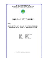 ĐỊNH HƯỚNG QUY HOẠCH SỬ DỤNG ĐẤT HUYỆN TÂN HƯNG TỈNH LONG AN THỜI KỲ 2010 -2020