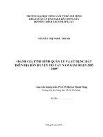 ĐÁNH GIÁ TÌNH HÌNH QUẢN LÝ VÀ SỬ DỤNG ĐẤT TRÊN ĐỊA BÀN HUYỆN MỎ CÀY NAM GIAI ĐOẠN 2005 - 2009
