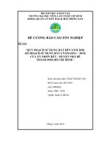 QUY HOẠCH SỬ DỤNG ĐẤT ĐẾN NĂM 2020, KẾ HOẠCH SỬ DỤNG ĐẤT 5 NĂM (2011 – 2015) CỦA XÃ NHƠN ĐỨC - HUYỆN NHÀ BÈ THÀNH PHỐ HỒ CHÍ MINH