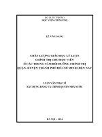 chất lượng giáo dục lý luận chính trị cho học viên ở các trung tâm bồi dưỡng chính trị quận, huyện thành phố hồ chí minh hiện nay 