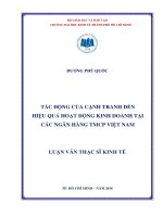 Tác động của cạnh tranh đến hiệu quả hoạt động kinh doanh tại các ngân hàng TMCP việt nam 