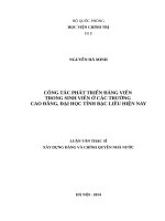 công tác phát triển đảng viên trong sinh viên ở các trường cao đẳng, đại học tỉnh bạc liêu hiện nay 