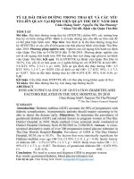 TỶ lệ đái THÁO ĐƯỜNG TRONG THAI kỳ và các yếu tố LIÊN QUAN tại BỆNH VIỆN QUẬN THỦ đức năm 2018