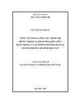 công tác đảng, công tác chính trị trong nhiệm vụ bồi dưỡng kiến thức quốc phòng và an ninh ở trường quân sự thành phố hồ chí minh hiện nay 