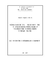 Nâng cao chất lượng dịch vụ thẻ tại ngân hàng nông nghiệp và phát triển nông thôn tỉnh quảng trị 