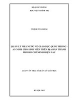 quản lý nhà nước về giáo dục quốc phòng   an ninh cho sinh viên trên địa bàn thành phố hồ chí minh hiện nay 
