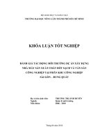 ĐÁNH GIÁ TÁC ĐỘNG MÔI TRƯỜNG DỰ ÁN XÂY DỰNG NHÀ MÁY SẢN XUẤT CHẤT ĐỐT SẠCH VÀ VÁN SÀN CÔNG NGHIỆP TẠI PHÂN KHU CÔNG NGHIỆP SÀI GÒN – DUNG QUẤT