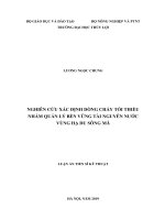 Nghiên cứu xác định dòng chảy tối thiểu nhằm quản lý bền vững tài nguyên nước vùng hạ du sông Mã (Luận án tiến sĩ0