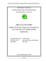 NGHIÊN CỨU ĐỀ XUẤT ÁP DỤNG CÁC GIẢI PHÁP SẢN XUẤT SẠCH HƠN TẠI XÍ NGHIỆP CHẾ BIẾN GỖ ĐÔNG HÒA