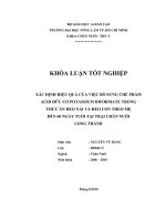   XÁC ĐỊNH HIỆU QUẢ CỦA VIỆC BỔ SUNG CHẾ PHẨM  ACID HỮU CƠ POTASSIUM DIFORMATE TRONG   THỨC ĂN HEO NÁI VÀ HEO CON THEO MẸ   ĐẾN 60 NGÀY TUỐI TẠI TRẠI CHĂN NUÔI   LONG THÀNH 