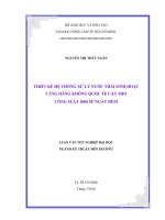 THIẾT KẾ HỆ THỐNG XỬ LÝ NƯỚC THẢI SINH HOẠT CẢNG HÀNG KHÔNG QUỐC TẾ CẦN THƠ CÔNG SUẤT 1000 M3/NGÀY ĐÊM