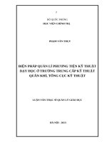 biện pháp quản lí phương tiện kỹ thuật dạy học ở trường trung cấp kỹ thuật quân khí, tổng cục kỹ thuật 