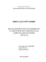 ĐIỀU TRA THÀNH PHẦN CỎ DẠI VÀ XÁC ĐỊNH HIỆU LỰC CỦA MỘT SỐ THUỐC TRỪ CỎ TRÊN RUỘNG LÚA SẠ VỤ ĐÔNG XUÂN 2010 TẠI XÃ CHƯJÔR, TỈNH GIA LAI
