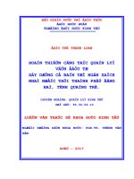 Hoàn thiện công tác quản lý vốn đầu tư xây dựng cơ bản từ ngân sách nhà nước trên địa bàn thành phố đông hà, tỉnh quảng trị 