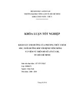   KHẢO SÁT ẢNH HƯỞNG CỦA PHƯƠNG THỨC CHĂM  SÓC, NUÔI DƯỠNG ĐỐI VỚI BỆNH VIÊM MÓNG   VÀ VIÊM VÚ TRÊN BÒ SỮA Ở CỦ CHI,   TP. HỒ CHÍ MINH   