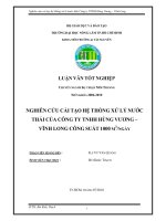 NGHIÊN CỨU CẢI TẠO HỆ THỐNG XỬ LÝ NƯỚC THẢI CỦA CÔNG TY TNHH HÙNG VƯƠNG – VĨNH LONG CÔNG SUẤT 1000 M3/NGÀY