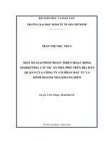 Một số giải pháp hoàn thiện hoạt động marketing các dự án nhà phố trên địa bàn quận 9 của công ty cổ phần đầu tư và kinh doanh nhà khang điền 