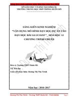 sáng kiến kinh nghiệm vận dụng mô hình dạy học dự án vào dạy học chương cacbohidrat hóa học 12 chương trình chuẩn