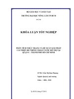 PHÂN TÍCH THỰC TRẠNG VÀ ĐỀ XUẤT GIẢI PHÁP CẢI THIỆN HỆ THỐNG THOÁT NƯỚC ĐÔ THỊ TẠI QUẬN 6 – THÀNH PHỐ HỒ CHÍ MINH