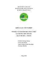 TÌM HIỂU VỀ TÌNH HÌNH HỌC SINH CÁ BIỆT  TẠI TRƯỜNG THPT THỦ ĐỨC  QUẬN THỦ ĐỨC – TP.HCM        