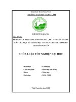 Nghiên cứu khả năng sinh trưởng, phát triển và năng suất của một số giống đậu tương vụ hè thu năm 2017 tại thái nguyên 