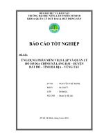 ỨNG DỤNG PHẦN MỀM VILIS LẬP VÀ QUẢN LÝ HỒ SƠ ĐỊA CHÍNH XÃ LÁNG DÀI – HUYỆN ĐẤT ĐỎ – TỈNH BÀ RỊA – VŨNG TÀU