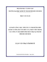 Gắn kết công việc tiền tố và ảnh hưởng đến hành vi công dân tổ chức của nhân viên trong các công ty bảo hiểm phi nhân thọ tại thành phố hồ chí minh 