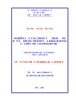 Nghiên cứu các nhân tố ảnh hưởng đến sự trung thành của khách hàng tại siêu thị co opmart huế 