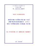 Hoàn thiện công tác quản lý thu ngân sách nhà nước tại huyện vĩnh linh tỉnh quảng trị 
