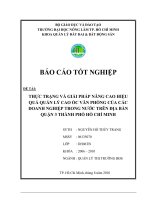 THỰC TRẠNG VÀ GIẢI PHÁP NÂNG CAO HIỆU QUẢ QUẢN LÝ CAO ỐC VĂN PHÒNG CỦA CÁC DOANH NGHIỆP TRONG NƯỚC TRÊN ĐỊA BÀN QUẬN 3 THÀNH PHỐ HỒ CHÍ MINH