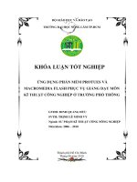  ỨNG DỤNG PHẦN MỀM PROTUES VÀ       MACROMEDIA FLASH PHỤC VỤ GIẢNG DẠY MÔN  KĨ THUẬT CÔNG NGHIỆP Ở TRƢỜNG PHỔ THÔNG 