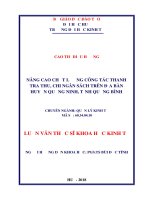 Nâng cao chất lượng công tác thanh tra thu, chi ngân sách trên địa bàn huyện Quảng Ninh, tỉnh Quảng Bình