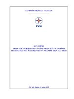 Quy trình chạy thử nghiệm thu và công nhận ngày vận hành thương mại nhà mấy điện gió và điện mặt trời tại Việt Nam